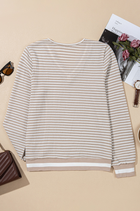 Soft Horizon Striped V-Neck Pullover