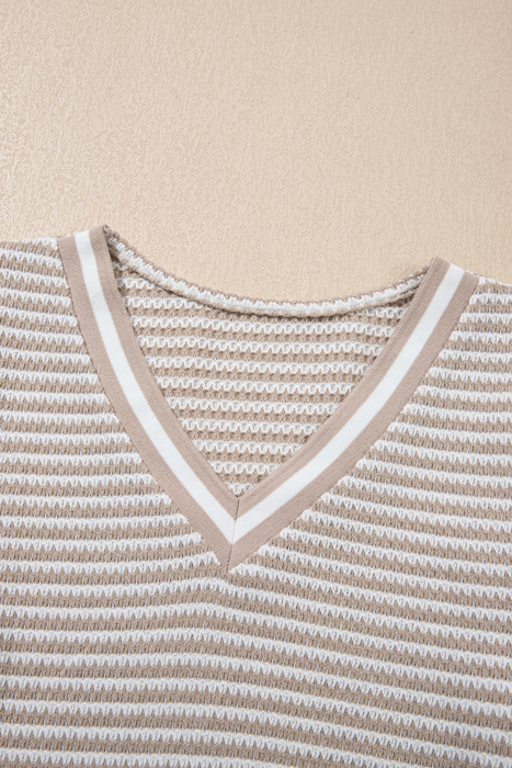 Soft Horizon Striped V-Neck Pullover