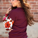  Autumn Muse Floral Sleeve Top