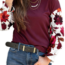  Autumn Muse Floral Sleeve Top