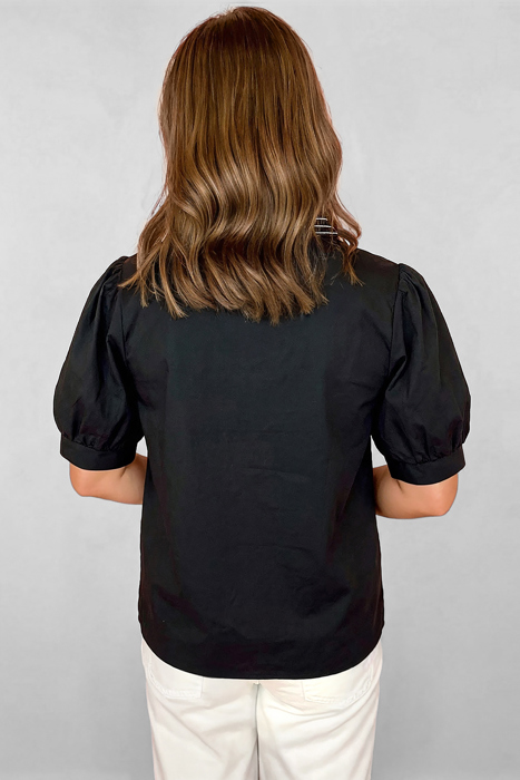 Ebony Embroidered Peasant Blouse
