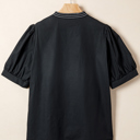  Ebony Embroidered Peasant Blouse