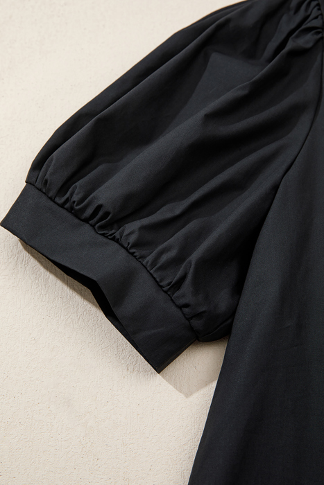 Ebony Embroidered Peasant Blouse