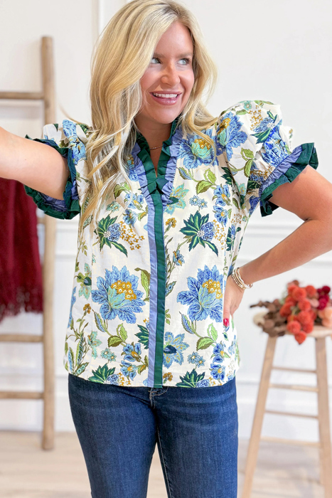 Leopard Luxe Ruffle Shirt