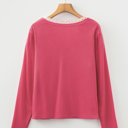  Rosy Haven Lace-Trim Henley Top
