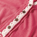  Rosy Haven Lace-Trim Henley Top