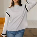 Parisian Whisper Ruffle-Sleeve Knit Top