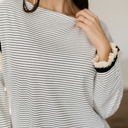  Parisian Whisper Ruffle-Sleeve Knit Top