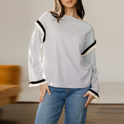 Parisian Whisper Ruffle-Sleeve Knit Top