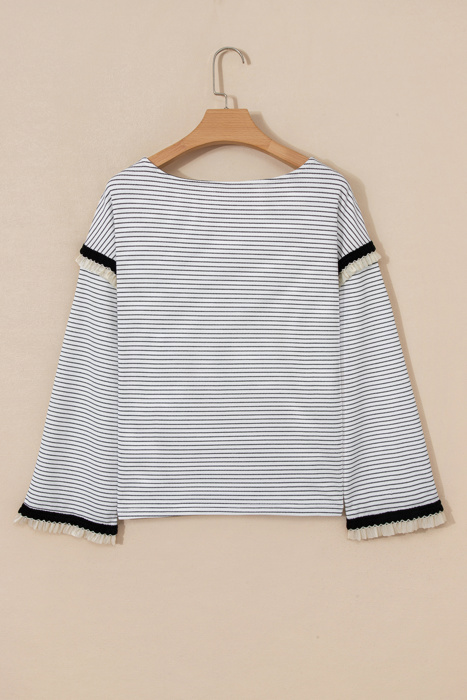 Parisian Whisper Ruffle-Sleeve Knit Top