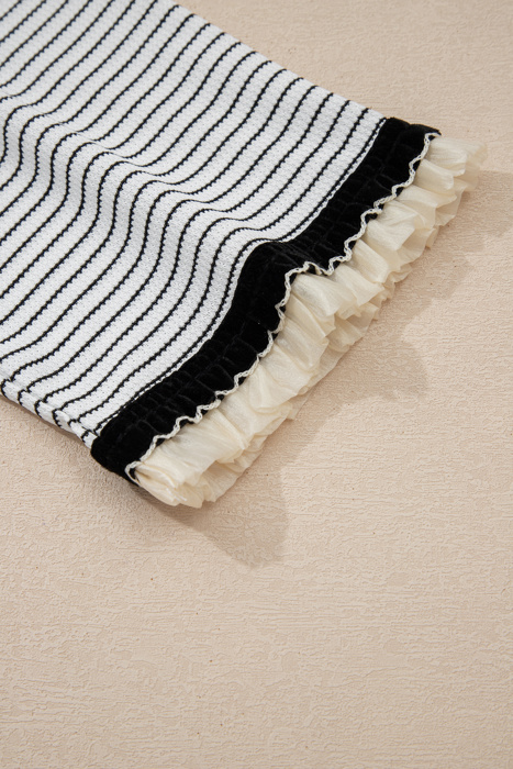Parisian Whisper Ruffle-Sleeve Knit Top