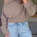  Soft Embrace Off-Shoulder Waffle Top