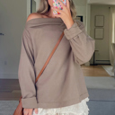 Soft Embrace Off-Shoulder Waffle Top