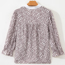  Leaf Whisper Contrast Collar Blouse