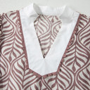  Leaf Whisper Contrast Collar Blouse