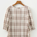  Cafe Check Ruffle-Cuff Blouse