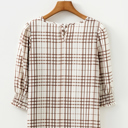  Cafe Check Ruffle-Cuff Blouse