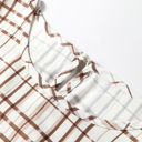  Cafe Check Ruffle-Cuff Blouse