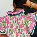  Pink Cosmos Ruffle Blouse