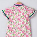  Pink Cosmos Ruffle Blouse