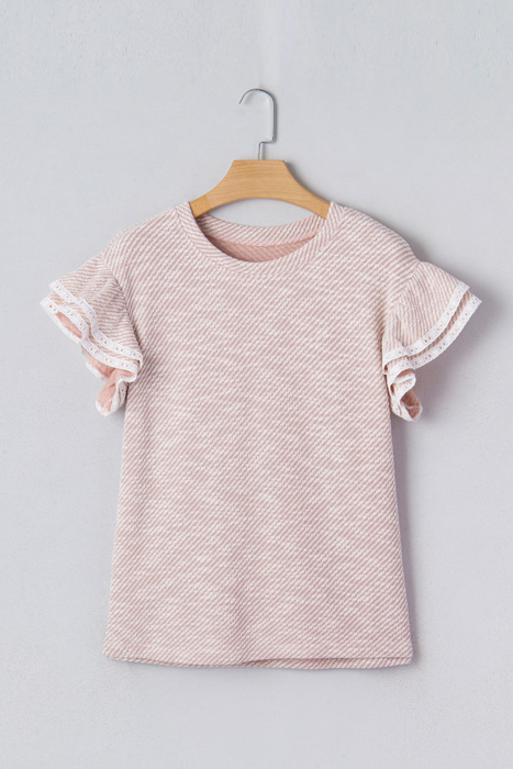 Blush Sweetheart Ruffle Knit Top