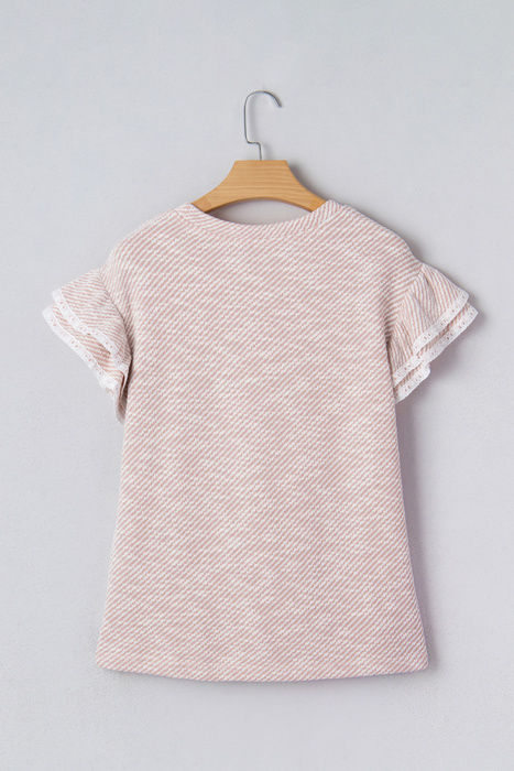 Blush Sweetheart Ruffle Knit Top