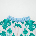  Turquoise Ikat Ruffle Blouse
