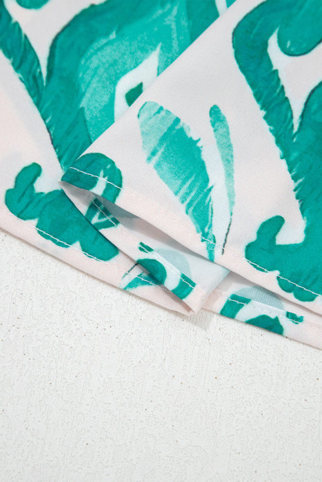 Turquoise Ikat Ruffle Blouse