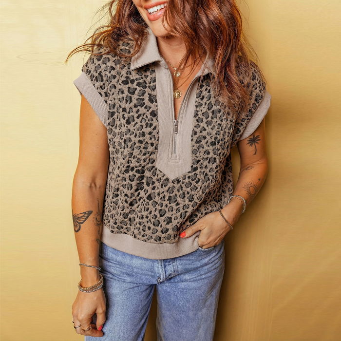 Safari Chic Quarter-Zip Pullover
