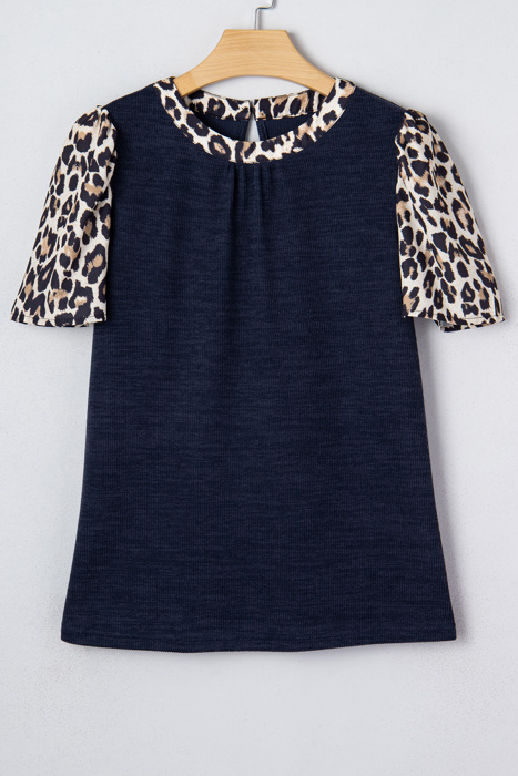 Wild Side Contrast Ribbed Top