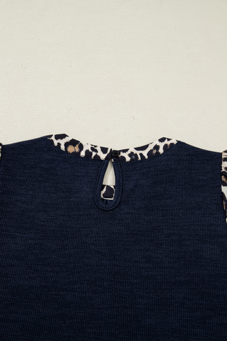 Wild Side Contrast Ribbed Top