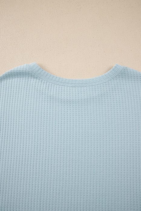 Sky Blossom Waffle Layered Top