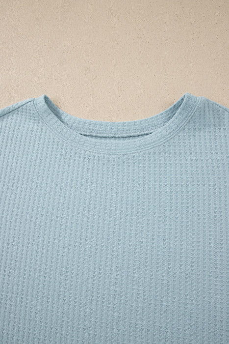 Sky Blossom Waffle Layered Top
