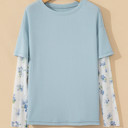  Sky Blossom Waffle Layered Top