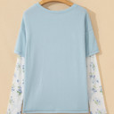 Sky Blossom Waffle Layered Top