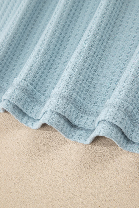 Sky Blossom Waffle Layered Top