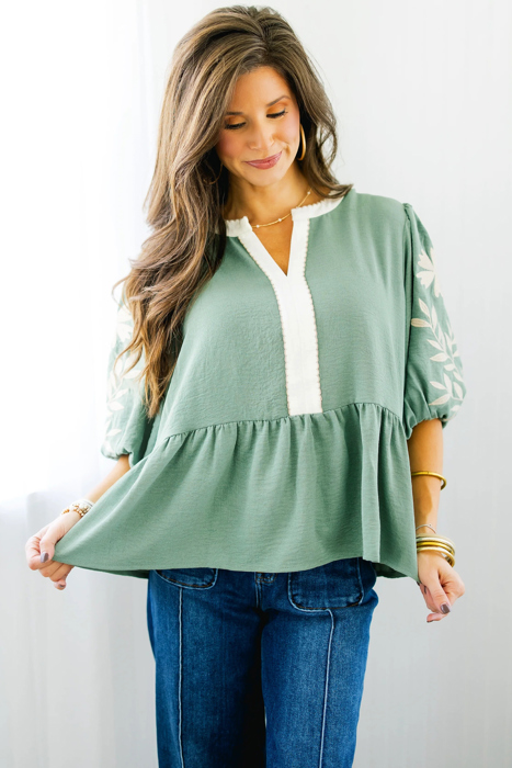 Sage Meadow Embroidered Tunic