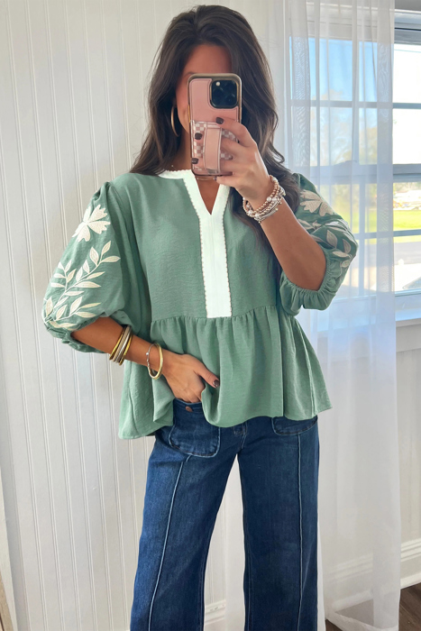 Sage Meadow Embroidered Tunic