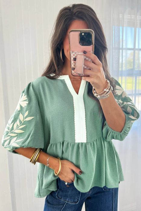 Sage Meadow Embroidered Tunic