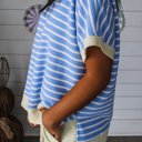  Sky Stripe Waffle Knit Top