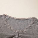  Soft Whispers Lace Henley Top