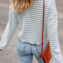  Coastal Stripes Henley Sweater