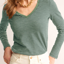  Forestline V-Neck Stripe Top