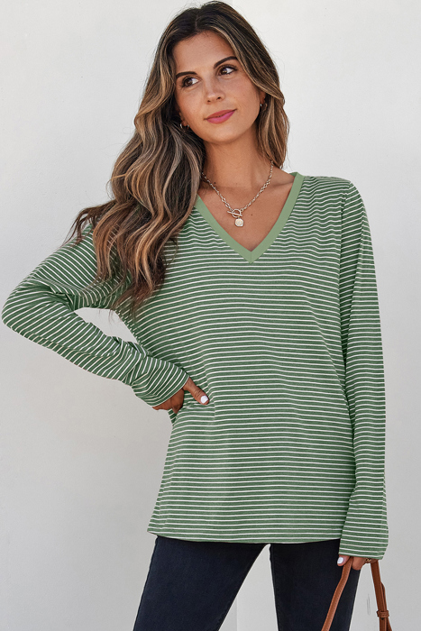 Forestline V-Neck Stripe Top
