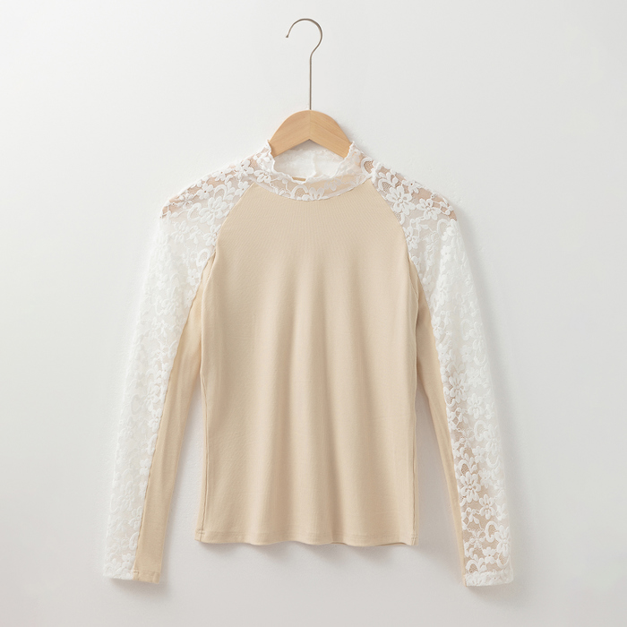Lace Whispers Mock Neck Top
