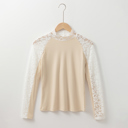  Lace Whispers Mock Neck Top