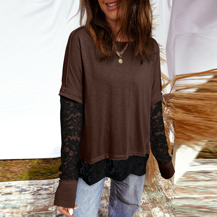 Mocha Noir Lace Layer Top