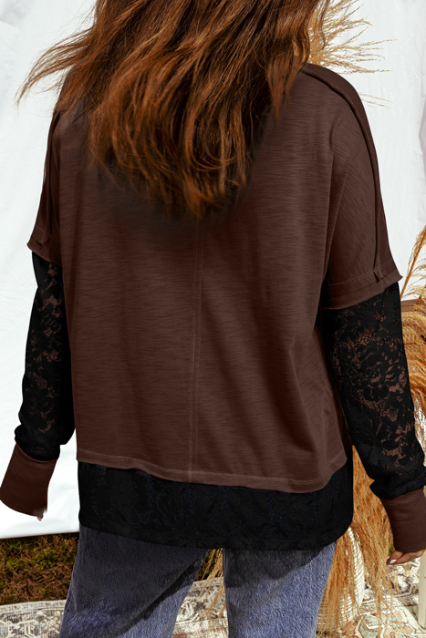 Mocha Noir Lace Layer Top