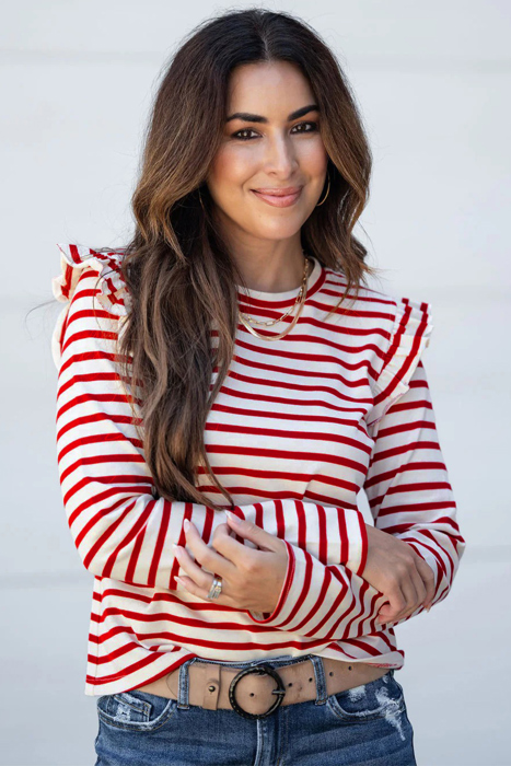 Candy Stripe Ruffle Top