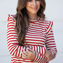  Candy Stripe Ruffle Top
